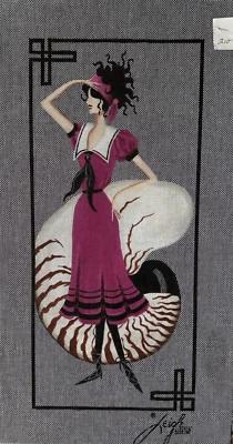 Leigh Needlepoint Canvas 5032 8x 18  18ct HandPainted Sissy Foto 1 de 3