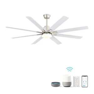 66 Inch Modern Ceiling Fan With Dimmable Led Light 8 ABS Blades Remote Control - Picture 1 of 9