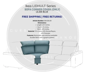IKEA LIDHULT Lejde Gassebol Blue cover Corner Section Slipcover 904.056.09 NEW - Picture 1 of 5