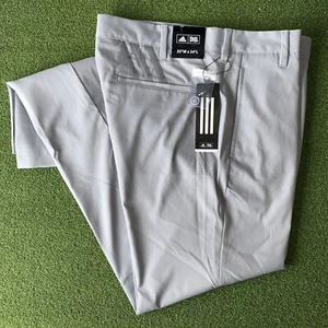 NWT Men's Adidas Pants Khaki PMSTRCH3STRPANT 33-34 B82628 Flat Front Sand - Foto 1 di 11