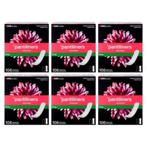 CVS Health Unscented Panty Liners Long 106 Count Each Lot of 6 - Picture 1 of 5