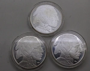 US LIBERTY Buffalo Round Coin .999 One Troy Ounce Fine Silver Bullion - Picture 1 of 2