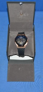 Bulova 98A185 Curv Rose Gold Tone Case Chronograph Men's Watch - Black - Picture 1 of 5