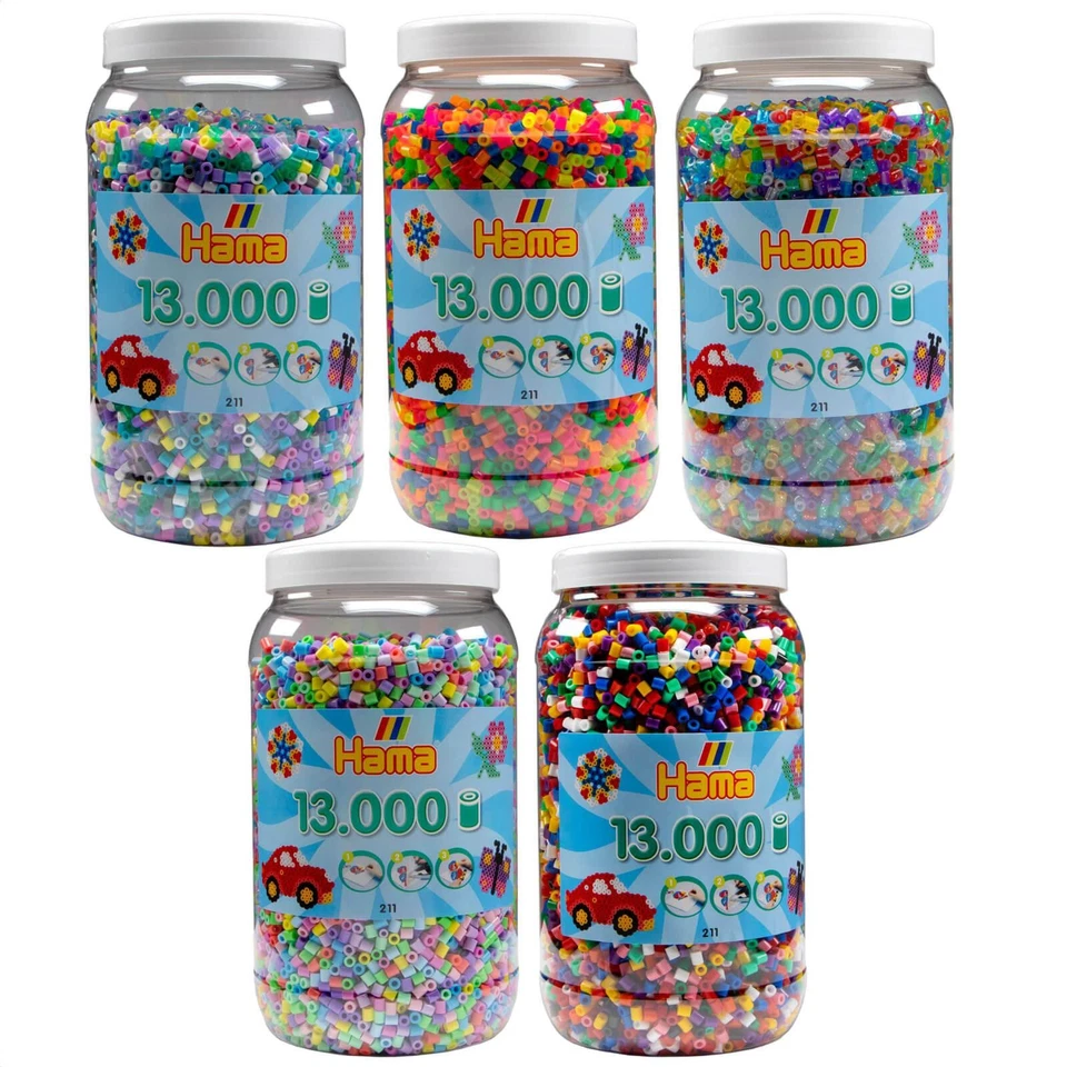 HAMA 13.000 Bügelperlen Midi Vorratsdose XXL Dose mit Perlen Mix Sortiment - Bild 1 von 2