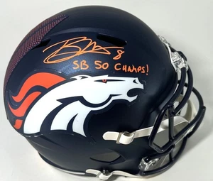 Broncos Brandon McMANUS signierter Full Size Replica Helm AUTO mit SB Champ - JSA - Bild 1 von 1