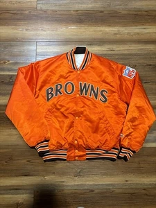 Chaqueta de satén vintage Cleveland Browns Starter Pro Line talla grande hecha en EE. UU. - Imagen 1 de 6