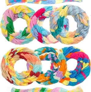 Loopschal leichter Schal Damen bunt gestreift weich Halstuch Tuch mehrfarbig - Bild 1 von 13