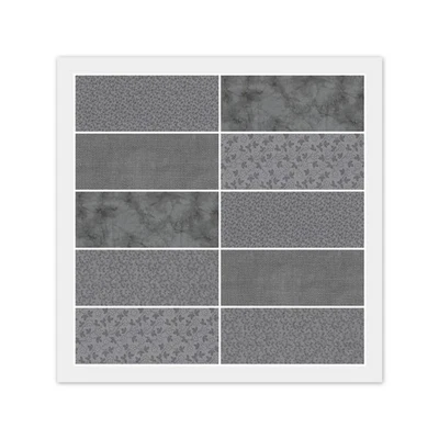 STEEL GRAY 100% Cotton Fabric - 10 FAT QUARTERS or 20 Strip JELLY ROLL, Dups - Image 1 of 4