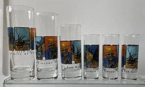 Vincent Van Gogh Art Deco Spirits Barware Glass Tumblers & Shot Glasses Set of 6 - Picture 1 of 6