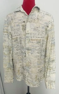 Zara Langarm Hemd Button Down Unique Print Relaxed Fit Small - Bild 1 von 5