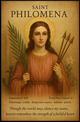 Póster religioso artístico vintage de Santa Filomena Foto 1 de 4