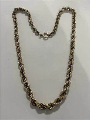 Винтажная цепочка из цельного желтого золота 1/20 12 карат 16 дюймов 33 грамма — (R) - Изображение 1 из 4