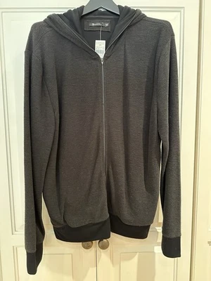 ALEXANDER WANG SUDADERA CON CAPUCHA HOMBRE PUNTO NEGRO CREMALLERA TALLA MEDIANA NUEVA CON ETIQUETAS Foto 1 de 4