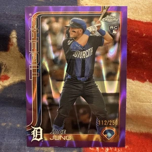 2025 Topps Chrome - Purple Lava Refractor 112/250 JACE JUNG (RC) #225 Tigers - Bild 1 von 3