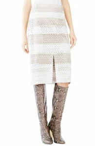 NWT BCBG Maxazria Women's "Vitta" Perforated Faux Suede Skirt Size 4 $248 - Picture 1 of 1
