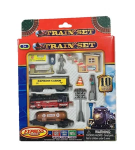 Druckguss Metall und Kunststoff Zugset ~ Motor, Tanker, Güterwagen (10 Stück) - Bild 1 von 1