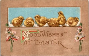 Good Wishes at Easter Chicks Postcard - Picture 1 of 2