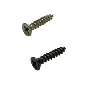 #9 X 3/4" Phillips Flat Head Fly Cut Wood Screws Door Hinges Satin Nickel/Black - Picture 1 of 3
