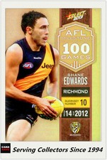 2013 Select AFL Champions Milestone Holofoil Card MG58 Shane Edwards (Richmond)