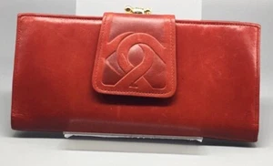 Portafoglio donna Buxton rosso in vera pelle con libretto degli assegni carta d'identità a scatto - Foto 1 di 5