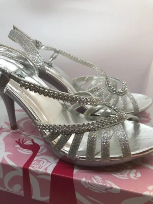Silver / Rhinestone Wild Rose Women’s Shoes Misa19 Size 8M - Image 1 of 4