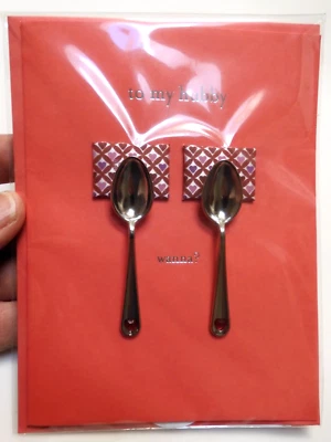 1 Tarjeta de Papiro de Alta Calidad Día de San Valentín A Mi Marido ¿Quieres? Cuchara Foto 1 de 4