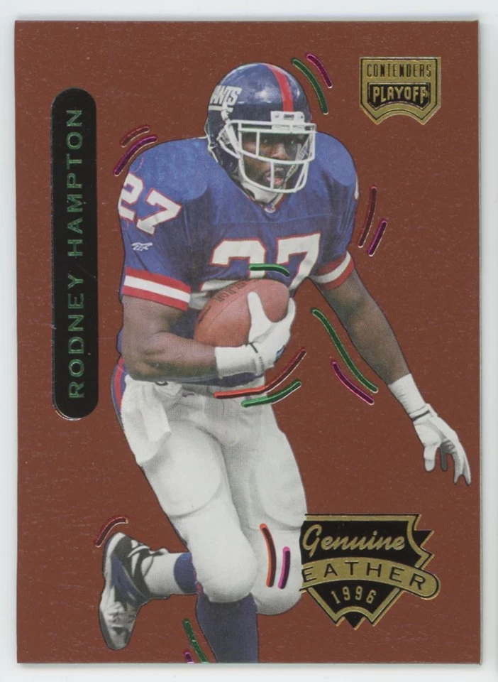 1996 Playoff Contenders Genuine Leather Rodney Hampton New York Giants #27 - Image 1 of 2