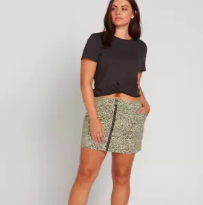 Volcom Damen Frochickie Leopard Minirock Neu Mit Etikett - Bild 1 von 7