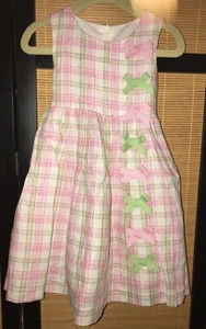 Children's Place White, Pink & Green Plaid Washable Linen Dress - Size: 18 Month - Picture 1 of 6