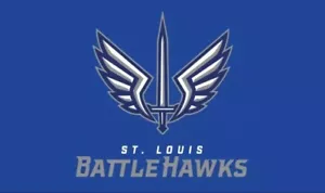 ST LOUIS BATTLEHAWKS-Bandera Exterior Deluxe 3’x5’-XFL-Puerta Trasera-¡EXCLUSIVA!! - Imagen 1 de 2