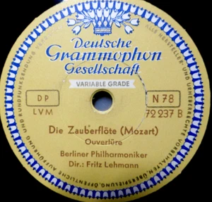 FRITZ LEHMANN "Die Zauberflöte / Don Giovanni - (Ouvertüren) DGG 1952 78rpm 12" - Bild 1 von 2