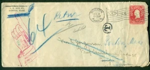 NORWAY, 1905, 2 ¢ EE. UU. Sobre con cuotas de franqueo de Noruega (64 orejas) atado reverso - Imagen 1 de 2