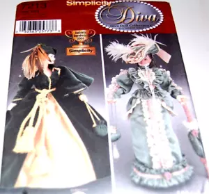 Simplicity Pattern # 7213 - Fashion Barbie Doll Diva Historical Gowns - NEW - Picture 1 of 7