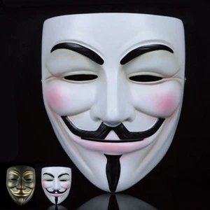 V For Vendetta Resin mask Occupy Wall Street Guy Fawkes Halloween Cosplay Prop - Picture 1 of 12