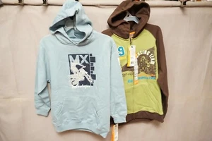 UR-BAN PIPELINE BOY'S SWEATSHIRTS BOTH HAVE MOTOCYCLES BLUE/GREEN NWT - Picture 1 of 15