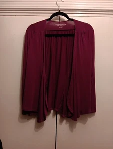 Soft Surroundings Women XS Petite Cardigan Purple Open Front Drape Stretch Lg Sl - Picture 1 of 10