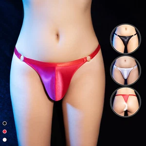 Men's Shiny Silkly Tanga G-string Thongs T-back Underwear Panties Pouch Briefs - Bild 1 von 38