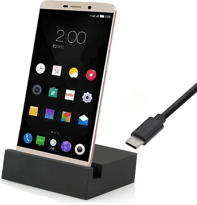 USB 3.1 Typ C Ladestation für Cubot A10 Ladegerät Docking Station SCHWARZ - Bild 1 von 4