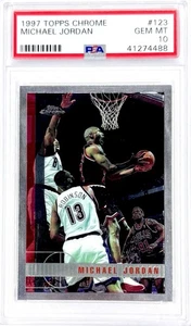 1997 Michael Jordan Topps Chrome PSA 10 LOW POP *NO GREENING* Gem Pristine 123 - Picture 1 of 9