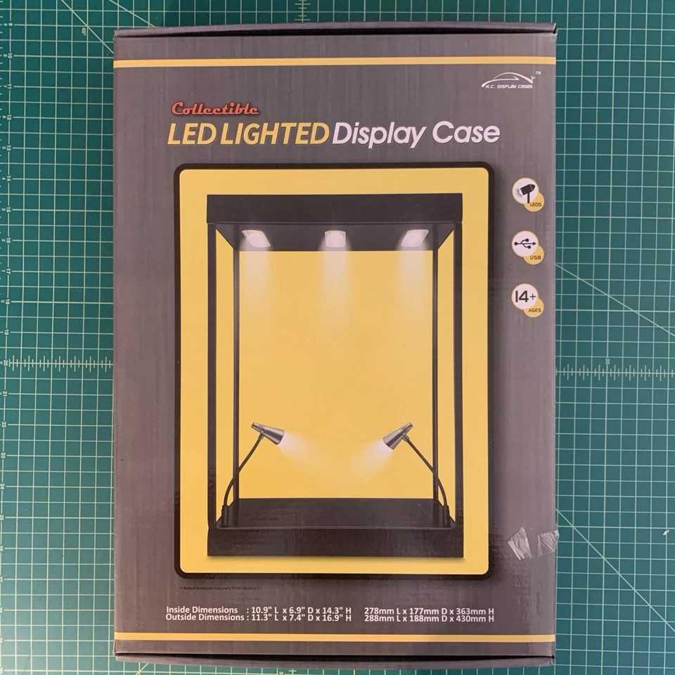 Large LED Lighted Display Case Modeltoycars 9926mbk Diecast Accessory