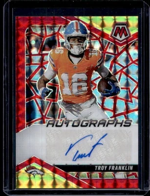 2025 Mosaic Troy Franklin Auto Choice Fusion Red and Yellow Prizm #AMC-TFN - Image 1 of 2