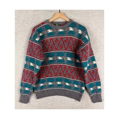 Vintage Hunt Club Sweater Mens Medium Wool Blend Aztec Grandpa 90s Retro - Image 1 of 4