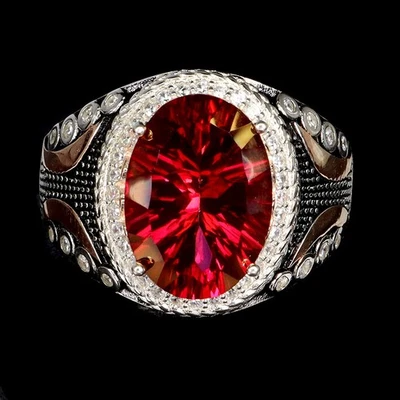 Anillo de plata de ley 925 topacio ovalado 110 mm joyas de piedras preciosas naturales talla 9 Foto 1 de 4