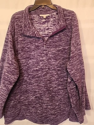 Pullover polar Woman Within 1/4 cremallera púrpura 2xl 26/28 con bolsillos usado  Foto 1 de 4