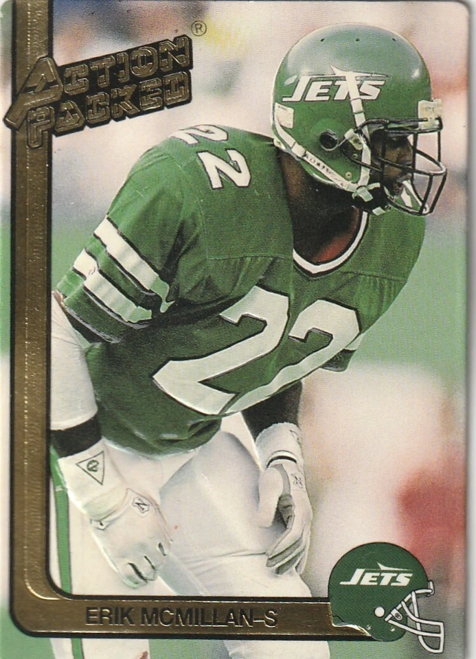 FREE SHIPPING-MINT-1991 Action Packed Erik McMillan #196-PLUS JETS BONUS CARDS - Image 1 of 1