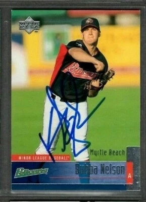 2002 Upper Deck #33 Bubba Nelson Pelicans Baseball Card signed autograph (E45) - Image 1 of 2