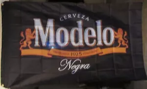 Modelo Cervaza Negra Flag Polyester 3'x5' Horizontal 2 Metal Eyelets NIP - Picture 1 of 3