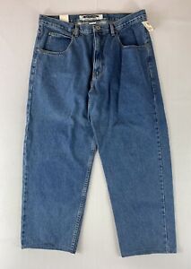 Vtg 90s Y2K Anchor Blue Relaxed Skater Blue Denim Jeans (Actual Size 36x26)