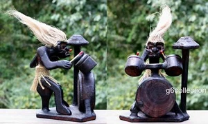 Estatua tribal primitiva con kit de batería Tiki bar banda de baterista regalo decoración del hogar arte - Imagen 1 de 7