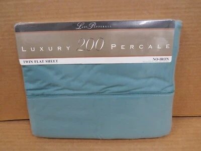 New Vintage Lady Pepperell LUXURY 200 Count Percale Twin Flat Sheet Forest Green - Image 1 of 4